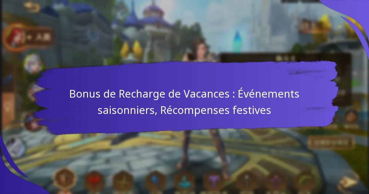 Bonus de Recharge de Vacances : Événements saisonniers, Récompenses festives