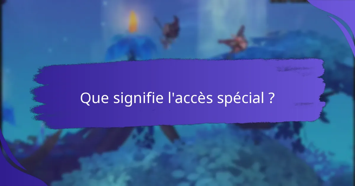 Que signifie l’accès spécial ?