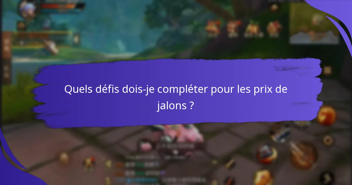 Quand ont lieu les événements de prix de jalons ?
